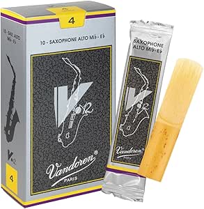Caixa de Palhetas Vandoren V12 4 para Saxofone Alto (10Un)