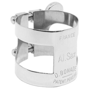 Abraçadeira Bonade Saxofone Alto Prateada Invertida - Image 1