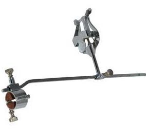 Estante Samba Trombone recto 19,5mm ajustável com argola , prateada